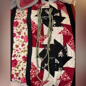 Sea Foam Green and Dark Silver Beaded Necklace